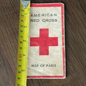 Vintage American Red Cross Map of Paris 1940's WWII Soldiers Pocket Foldable